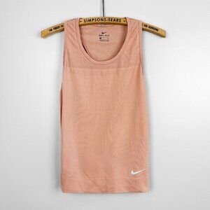 Nike Womens Dri-Fit Mesh Racerback Tank Top Pink Size Small